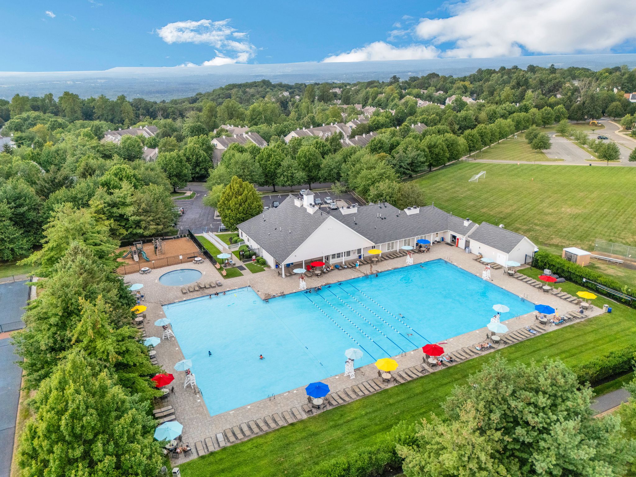 Pool facility aerial view